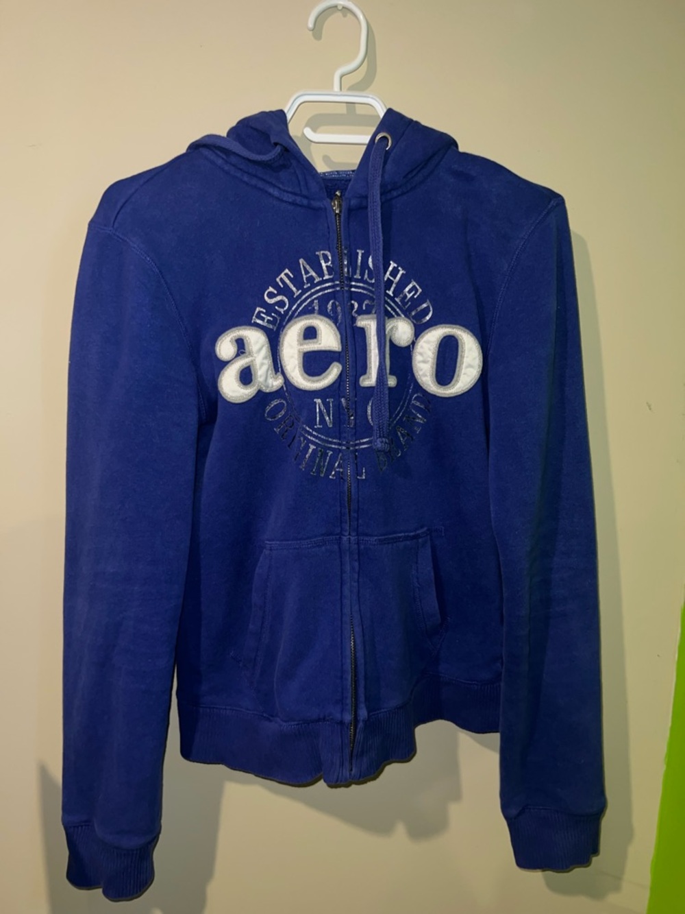 Aeropostale Royal Blue Zip-Up Hoodie with Embroidered Logo